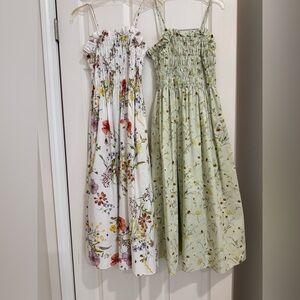 H&M Floral Midi Dresses Set - White and Green
Size L